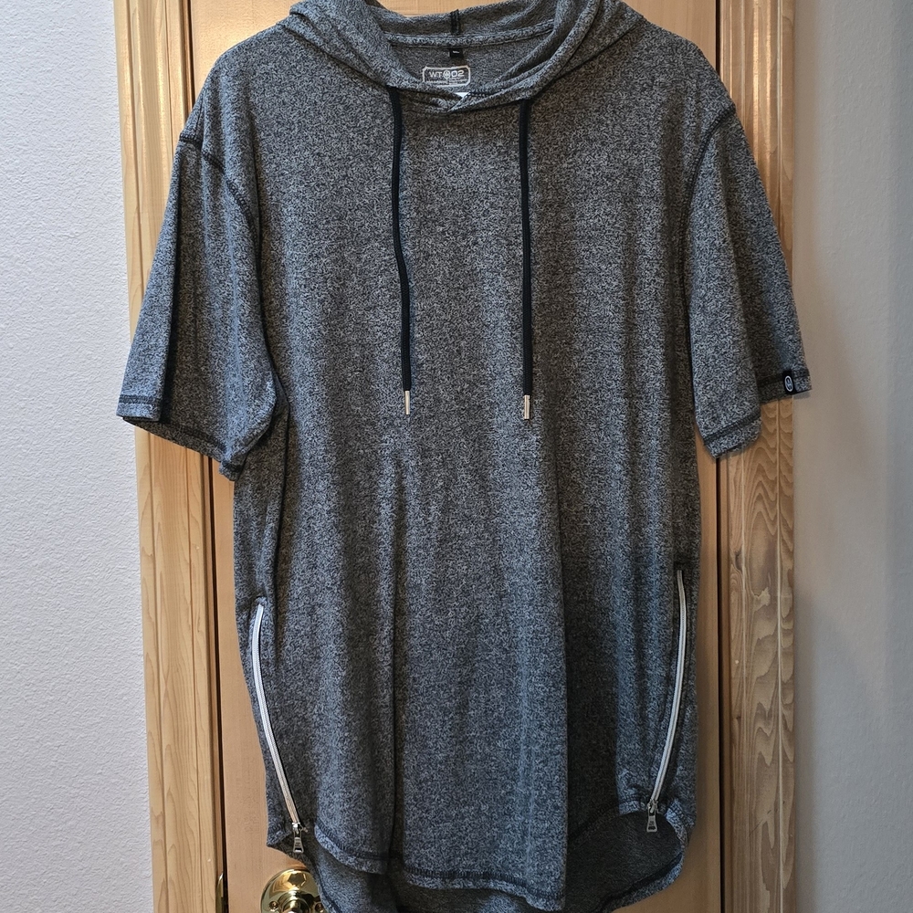 WT 02 Hoodie Heathered Black XL Short Sleeve Men's